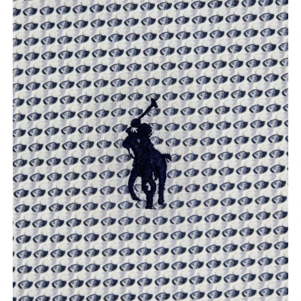 $110 RLX Ralph Lauren Golf Blue Check Performance Polo Shirt Mens‎ Size 2XL